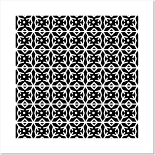 black and white tribal seamless pattern Posters and Art